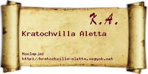 Kratochvilla Aletta névjegykártya